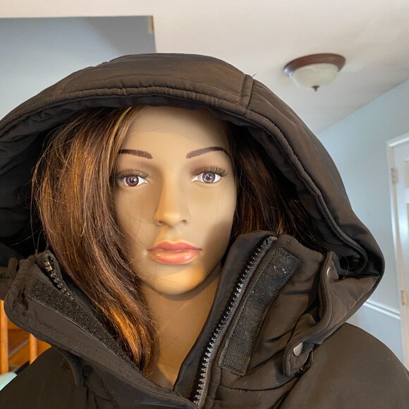 ZARA Black Warm Winter Jacket Faux Fur Removeable Hood Size S - Picture 6 of 7